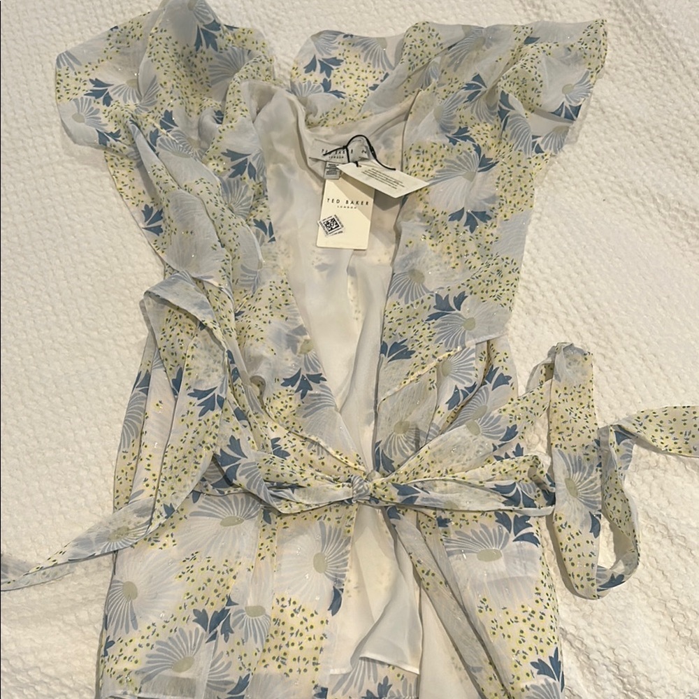 Ted Baker White and Yellow Patterned Dress